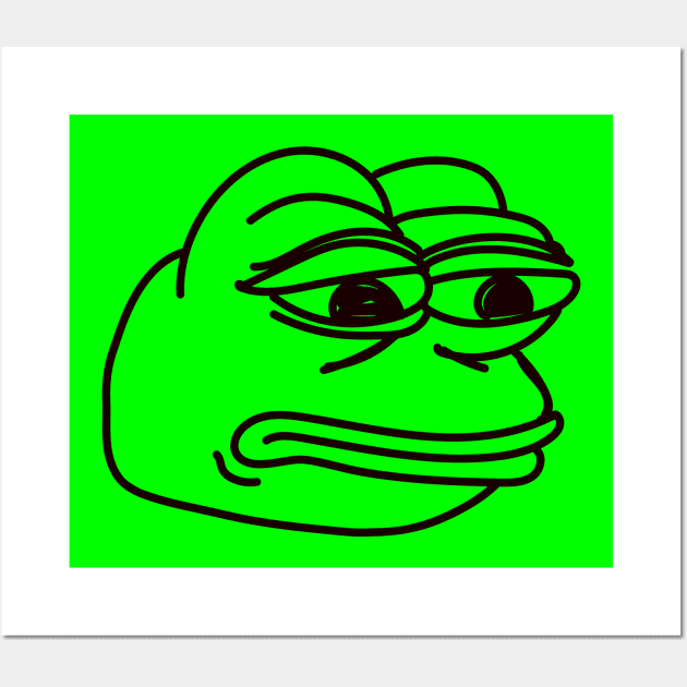 Sad Pepe the Frog Meme Wall Art by Meme Gifts